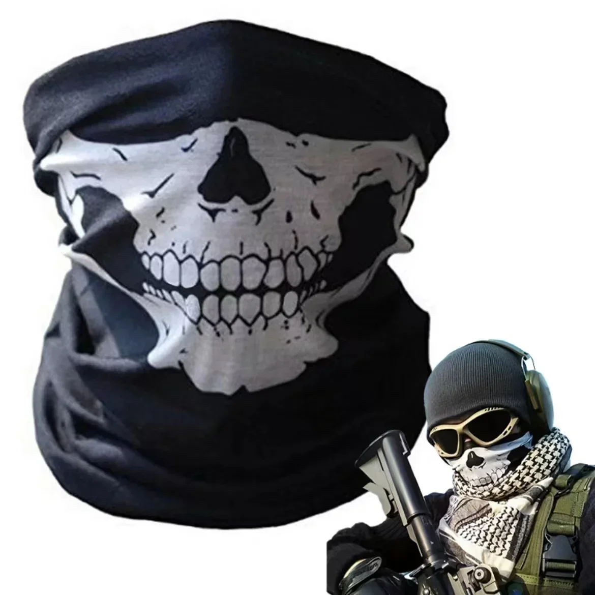 Balaclava Ski Mask - Topi Ski Balaclava Pria Motif Tengkorak,
