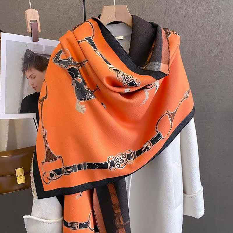 Wool Scarf Men - Syal Kasmir Imitasi Retro Rider Horse