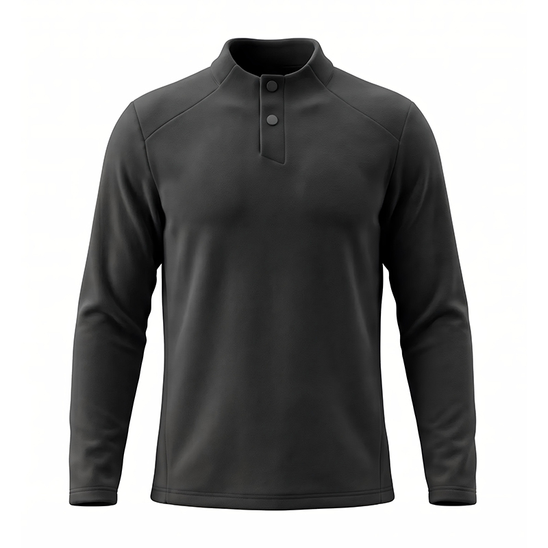 Flannel Shirt Lined - Kemeja Lengan Panjang Henley Berlapis Fleece