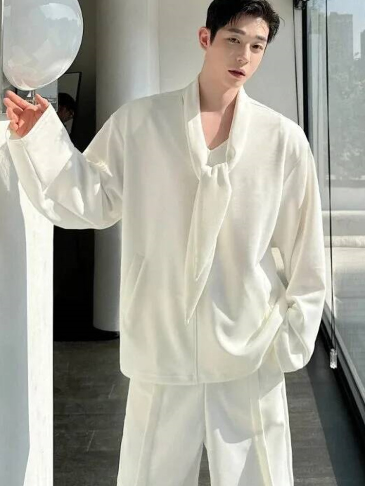 Wool Scarf Men - V Avant-Garde Hoodie Kerah Pria Syal
