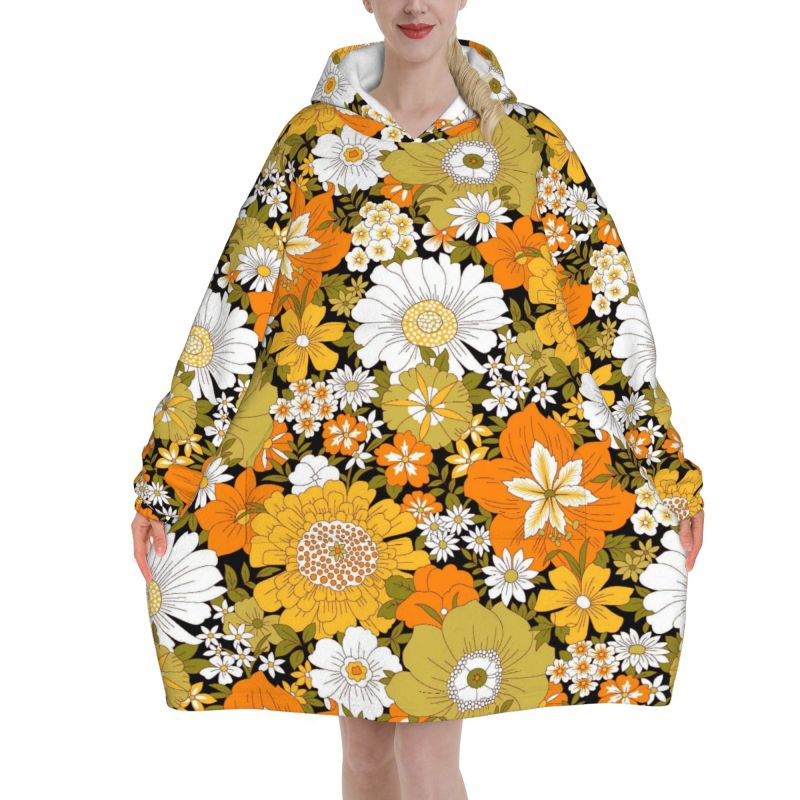 Hoodie Selimut Retro Motif Bun - Sherpa Hoodie Fleece ulasan dan harga