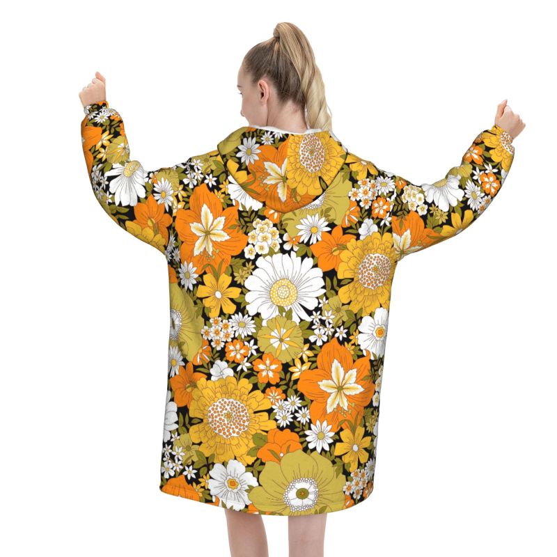 Hoodie Selimut Retro Motif Bun - Sherpa Hoodie Fleece ulasan dan harga
