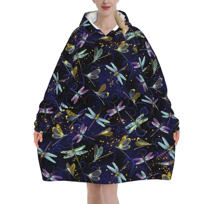 Dragonfly Galaxy Selimut Dapat - Sherpa Hoodie Fleece ulasan dan harga